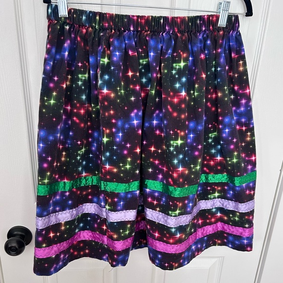 Hand Crafted Other - Girls Multicolor Starry Night Indigenous Ribbon Skirt